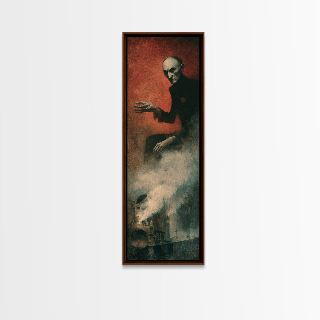 The Abandoned Train Station, Surreal Apocalyptic Art, Tall Narrow Wall Art, Gothic Horror Wall Art, Framed Canvas Print