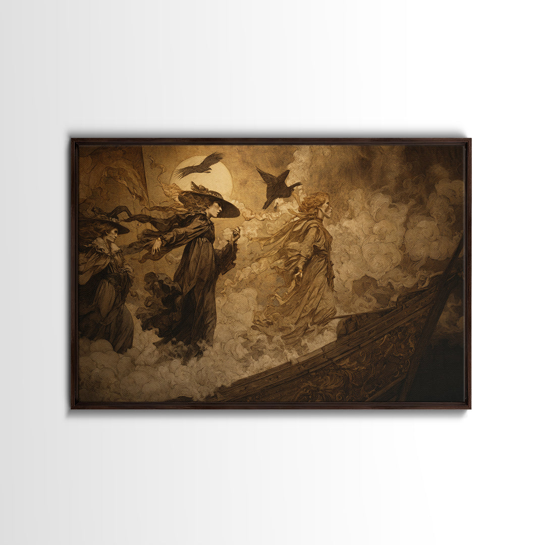 The Shipwreck Cove, Decadent Gothic Art, Landscape Wall Art, Gothic Horror Wall Art, Canvas Print, Halloween Wall Art