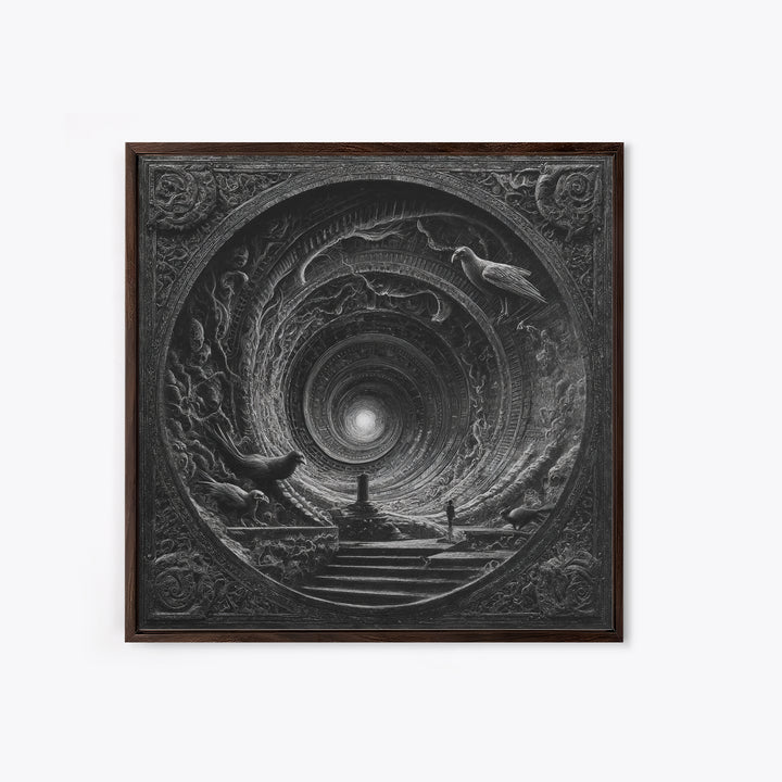 The Silent Schoolhouse, Biomechanical Horror Art, Square Wall Art, Macabre Wall Art, Canvas Print, Halloween Wall Art, Statement Wall Art