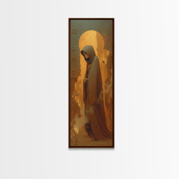 The Midnight Masquerade, Surreal Apocalyptic Art, Tall Narrow Wall Art, Gothic Horror Wall Art, Canvas Print, Halloween Wall Art