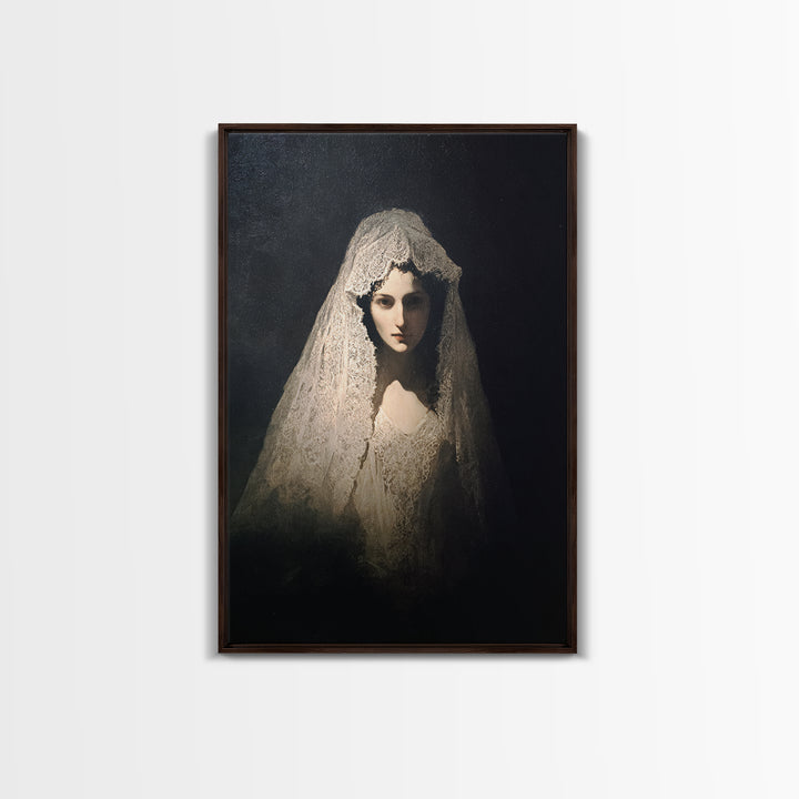 The Ghost Wedding, Dark Romantic Horror Art, Vertical Wall Art, Gothic Horror Wall Art, Framed Canvas Print, Halloween Wall Art