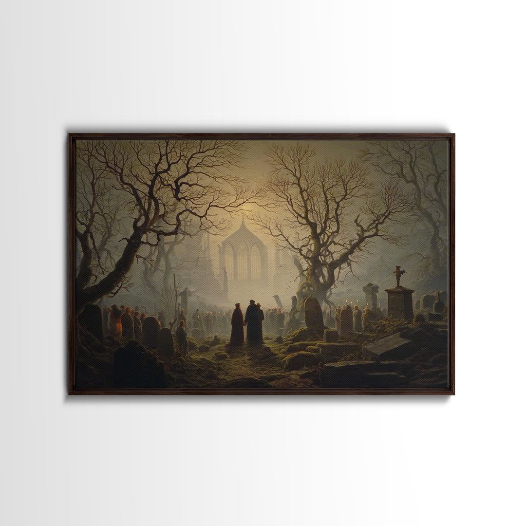 The Ghost Wedding, Romantic Gothic Landscape, Landscape Wall Art, Macabre Wall Art, Canvas Print, Halloween Wall Art