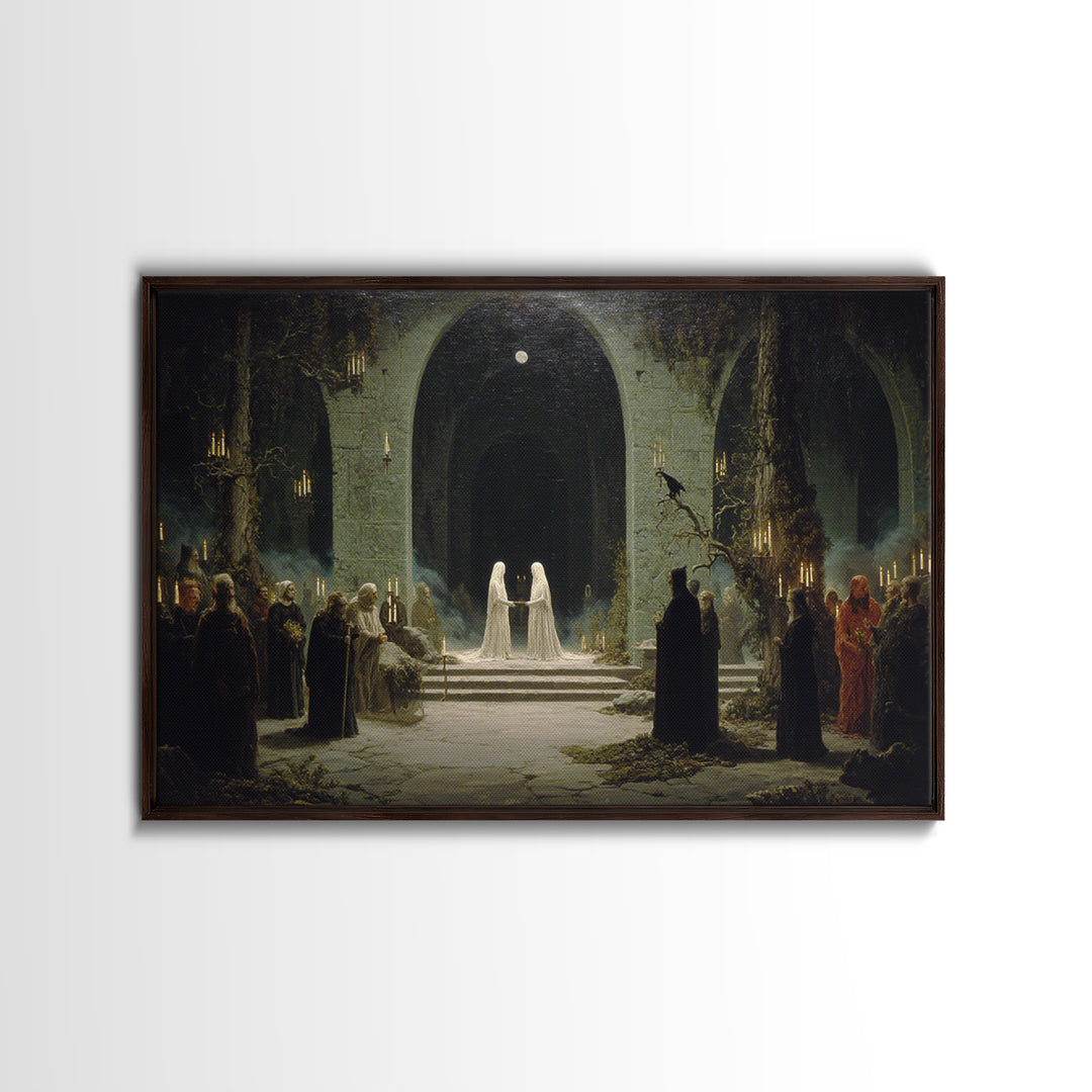 The Ghost Wedding, Symbolist Gothic Landscape, Landscape Wall Art, Dark Fantasy Wall Art, Canvas Print, Halloween Wall Art