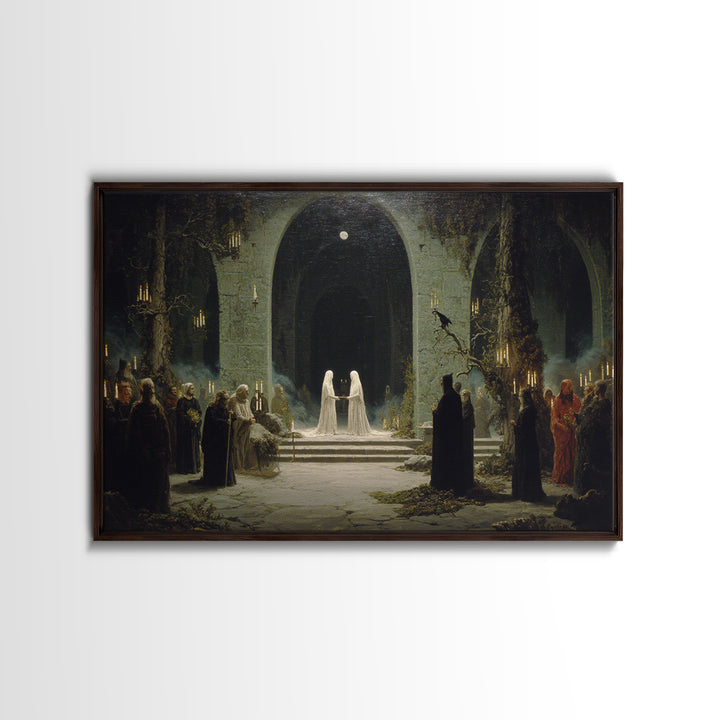 The Ghost Wedding, Symbolist Gothic Landscape, Landscape Wall Art, Dark Fantasy Wall Art, Canvas Print, Halloween Wall Art