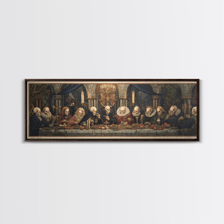 The Vampire Banquet, Danse Macabre Art, Extra Wide Wall Art, Gothic Horror Wall Art, Framed Canvas Print