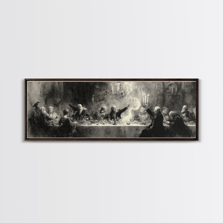The Vampire Banquet, Symbolist Dream Art, Extra Wide Wall Art, Dark Fantasy Wall Art, Canvas Print, Halloween Wall Art