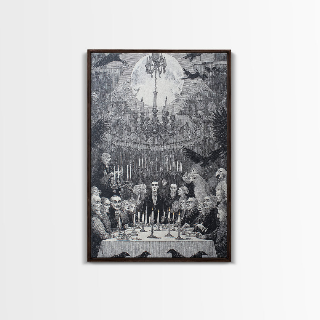 The Vampire Banquet, Victorian Macabre Art, Vertical Wall Art, Dark Fantasy Wall Art, Canvas Print, Halloween Wall Art, Horror Wall Art
