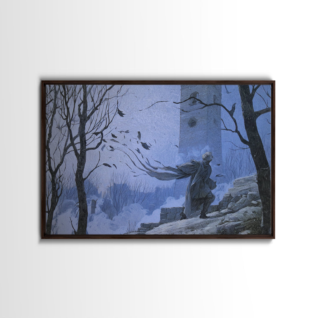 The Thirteenth Bell, Romantic Gothic Landscape, Landscape Wall Art, Dark Fantasy Wall Art, Canvas Print, Halloween Wall Art