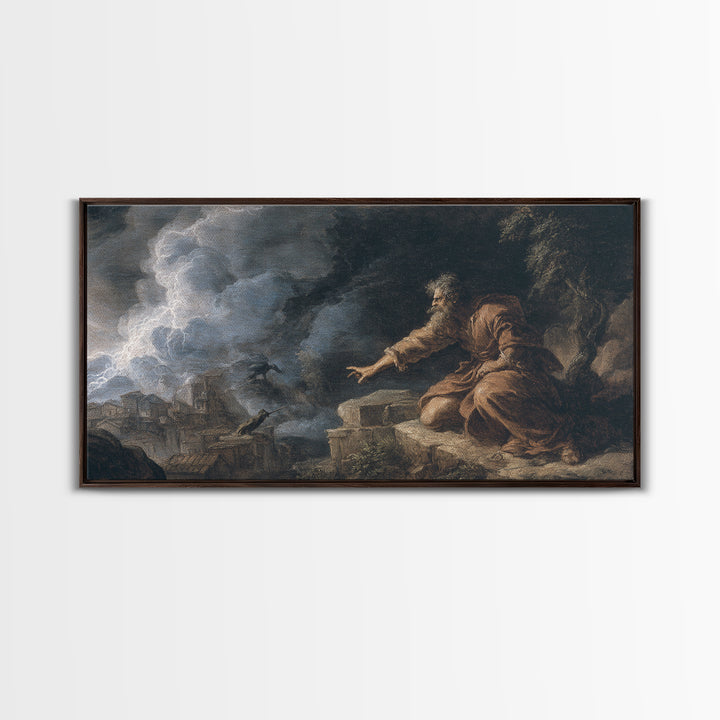 The Halloween Storm, Baroque Witchcraft Art, Wide Panoramic Art, Dark Fantasy Wall Art, Canvas Print, Halloween Wall Art
