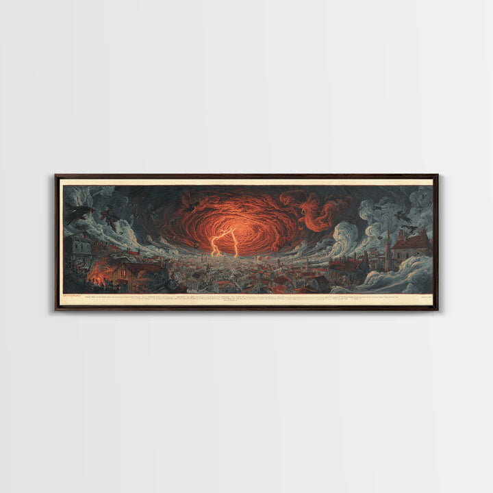 The Halloween Storm, Visionary Gothic Art, Extra Wide Wall Art, Dark Halloween Decor, Canvas Print, Halloween Wall Art