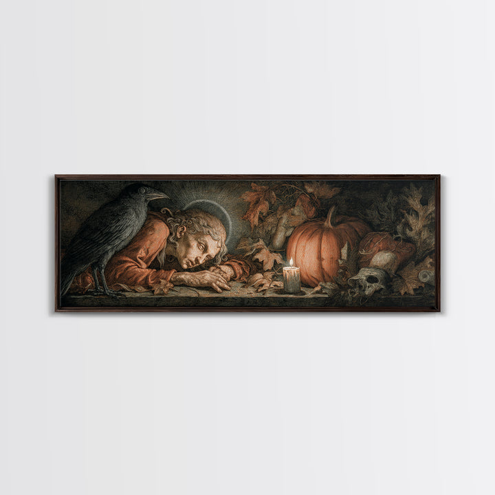 The First Frost Awakening, Dark Renaissance Art, Extra Wide Wall Art, Dark Fantasy Wall Art, Framed Canvas Print