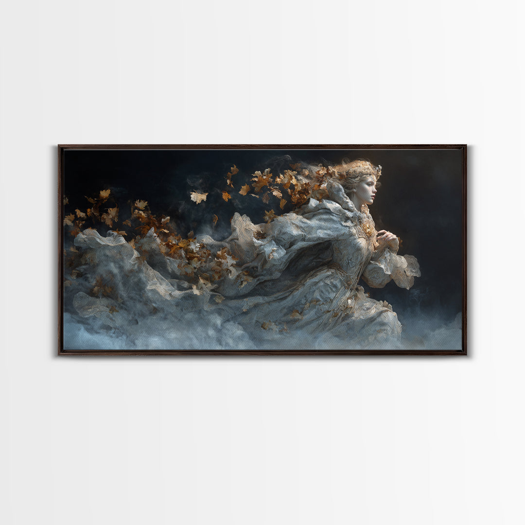 The First Frost Awakening, Apocalyptic Romantic Art, Wide Panoramic Art, Gothic Horror Wall Art, Canvas Print, Halloween Wall Art