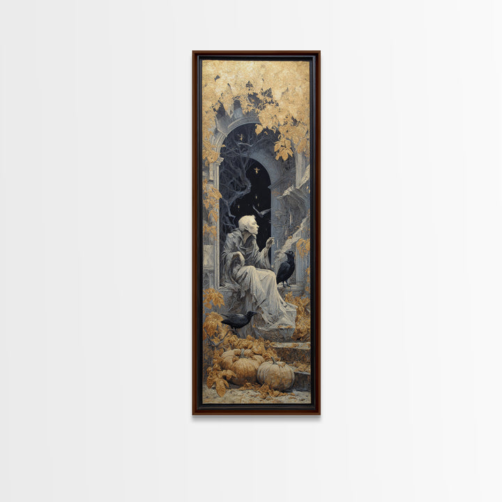 The First Frost Awakening, Surreal Apocalyptic Art, Tall Narrow Wall Art, Gothic Horror Wall Art, Framed Canvas Print