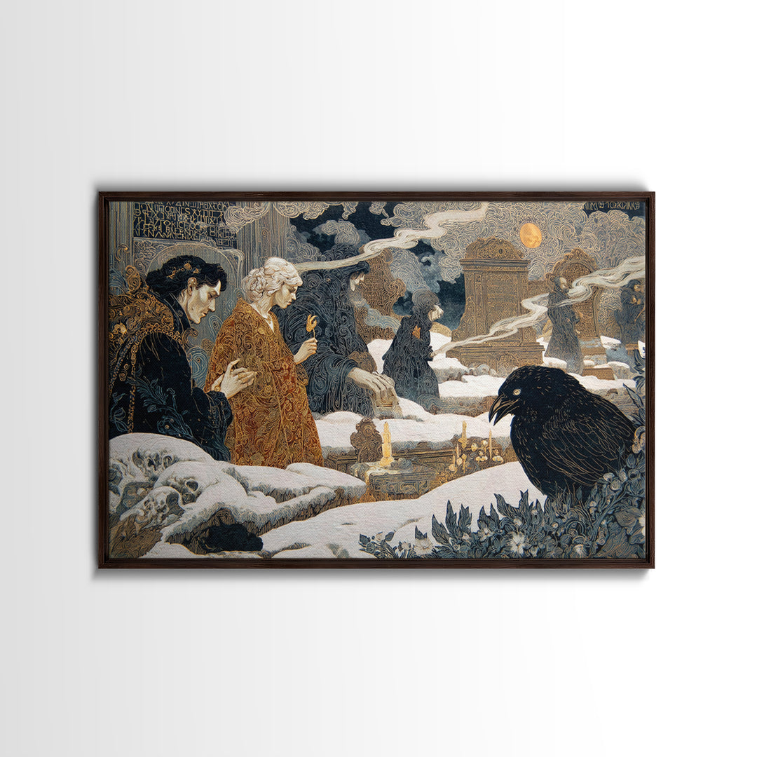 The Living Spellbook, Symbolist Death Art, Landscape Wall Art, Dark Fantasy Wall Art, Canvas Print, Halloween Wall Art