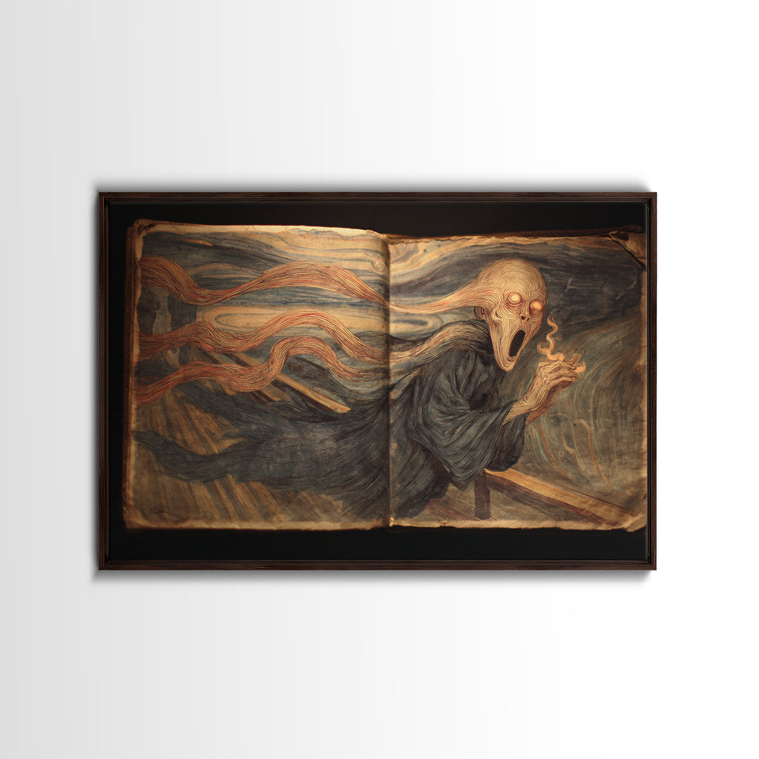 The Living Spellbook, Expressionist Gothic Art, Landscape Wall Art, Dark Halloween Decor, Canvas Print, Halloween Wall Art, Horror Wall Art