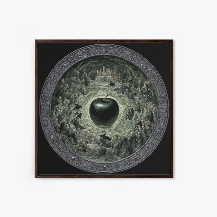 The Poisoned Apple, Danse Macabre Art, Square Wall Art, Macabre Wall Art, Canvas Print, Halloween Wall Art