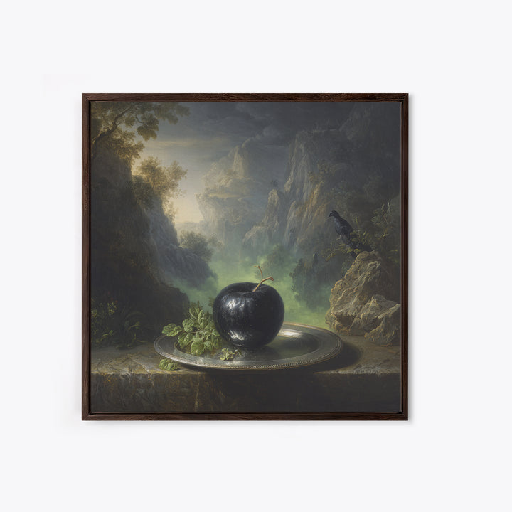 The Poisoned Apple, Baroque Witchcraft Art, Square Wall Art, Dark Halloween Decor, Framed Canvas Print, Halloween Wall Art