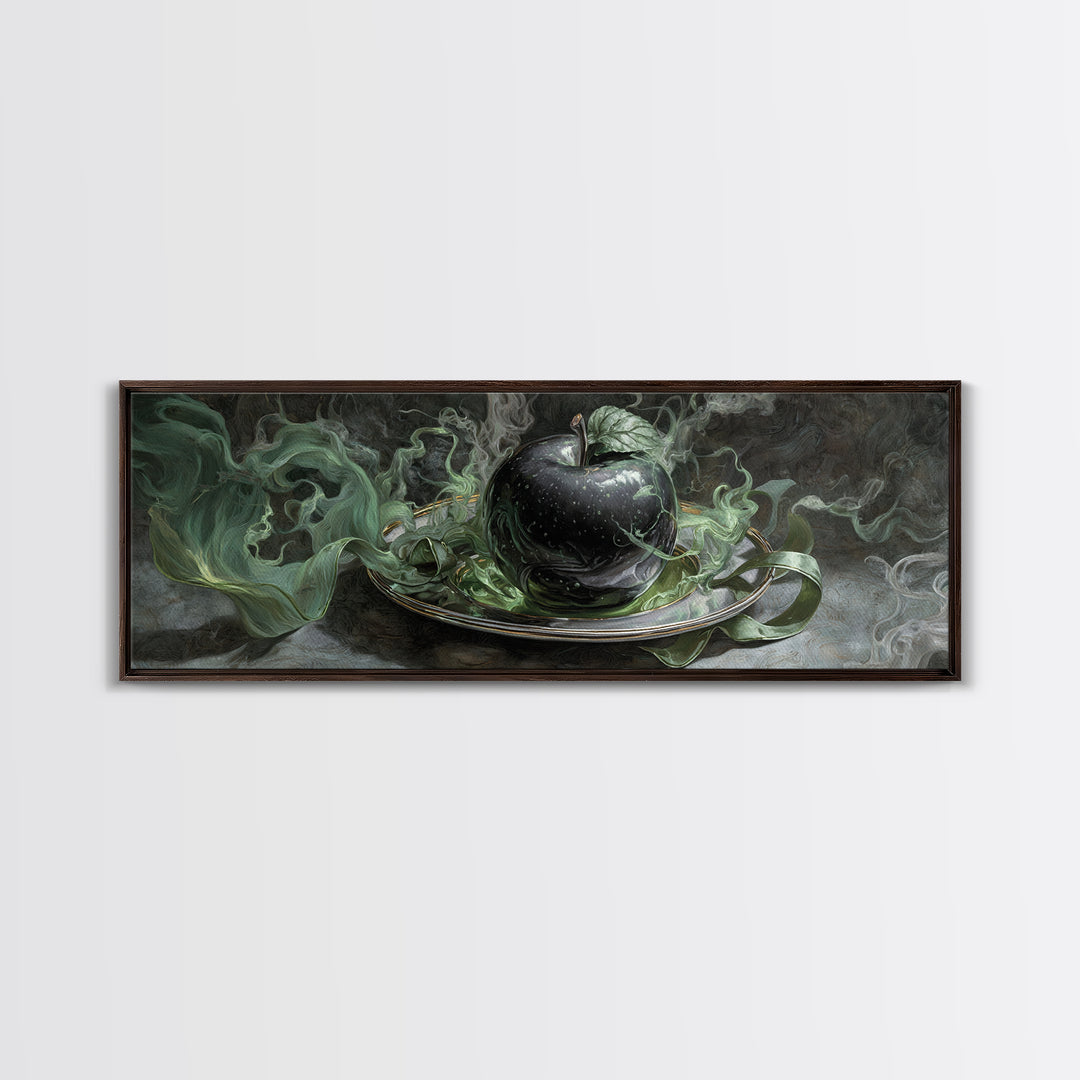 The Poisoned Apple, Visionary Gothic Art, Extra Wide Wall Art, Gothic Horror Wall Art, Framed Canvas Print, Halloween Wall Art