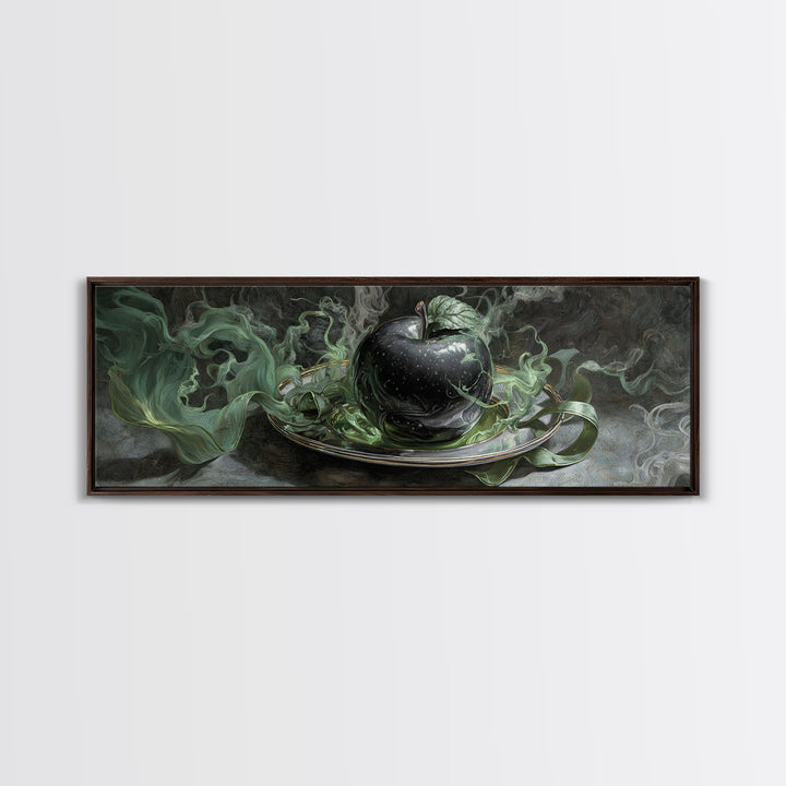 The Poisoned Apple, Visionary Gothic Art, Extra Wide Wall Art, Gothic Horror Wall Art, Framed Canvas Print, Halloween Wall Art