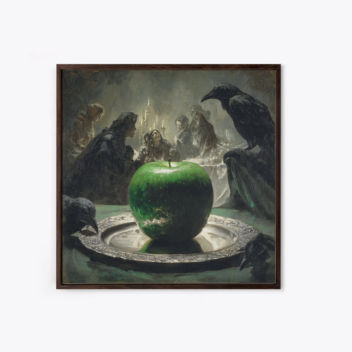 The Poisoned Apple, Decadent Gothic Art, Square Wall Art, Macabre Wall Art, Canvas Print, Halloween Wall Art, Gothic Home Decor