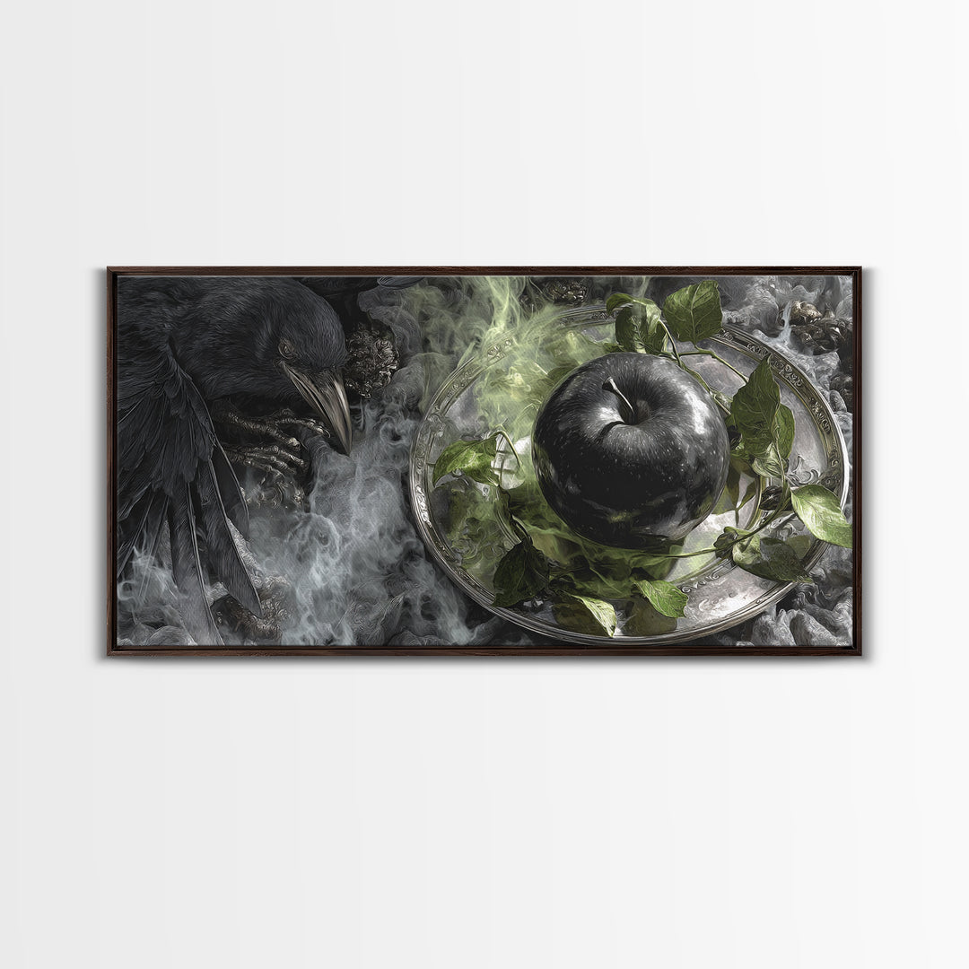 The Poisoned Apple, Grotesque Carnival Art, Wide Panoramic Art, Macabre Wall Art, Framed Canvas Print, Halloween Wall Art