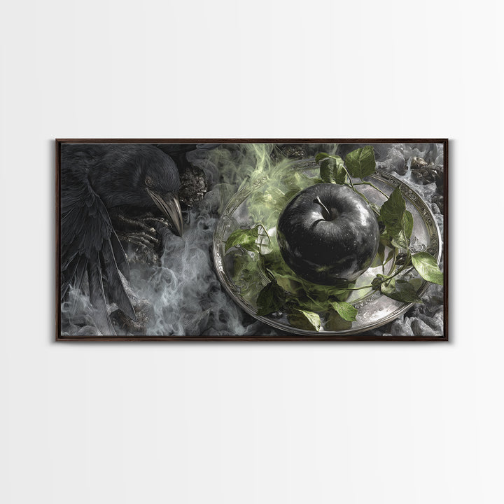 The Poisoned Apple, Grotesque Carnival Art, Wide Panoramic Art, Macabre Wall Art, Framed Canvas Print, Halloween Wall Art