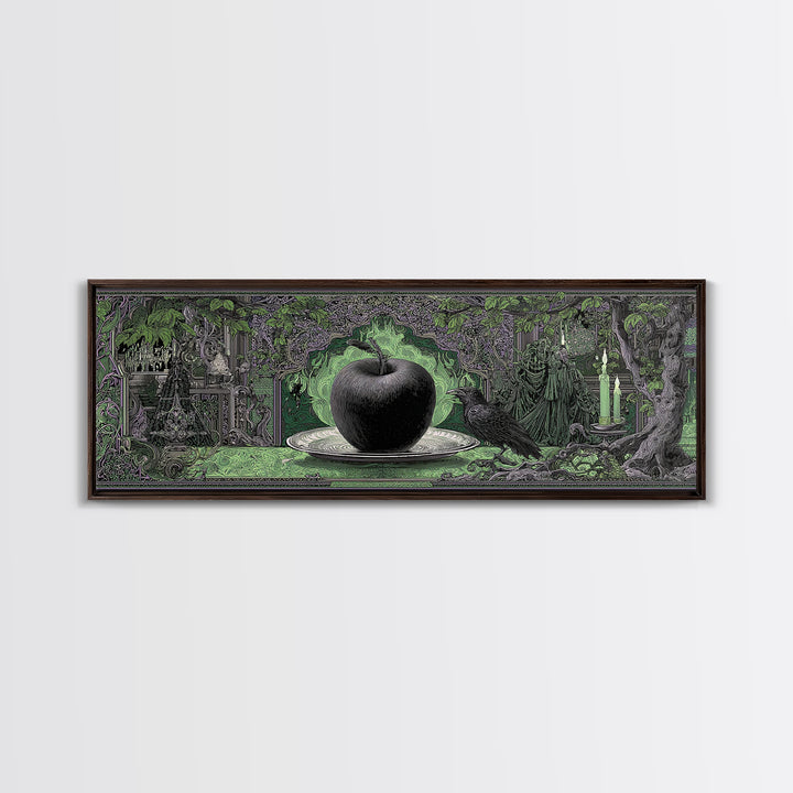 The Poisoned Apple, Stained Glass Gothic Art, Extra Wide Wall Art, Macabre Wall Art, Canvas Print, Halloween Wall Art, Statement Wall Art
