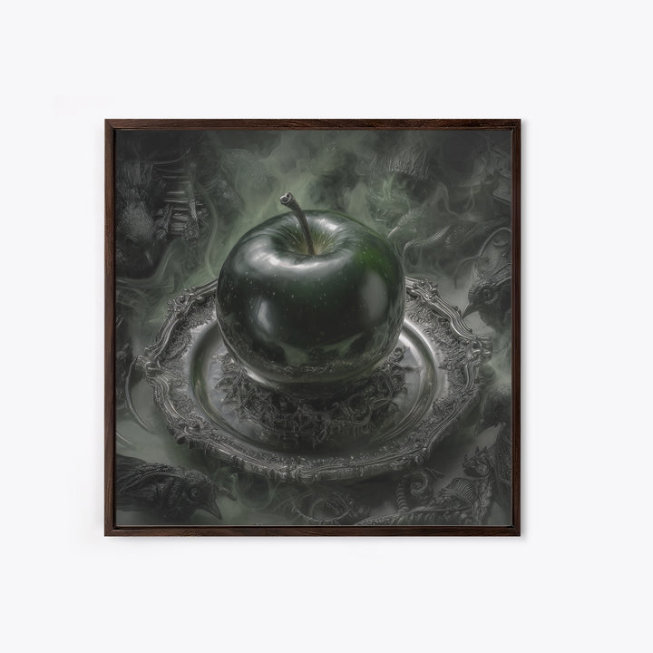 The Poisoned Apple, Biomechanical Horror Art, Square Wall Art, Dark Fantasy Wall Art, Canvas Print, Halloween Wall Art, Spooky Wall Decor