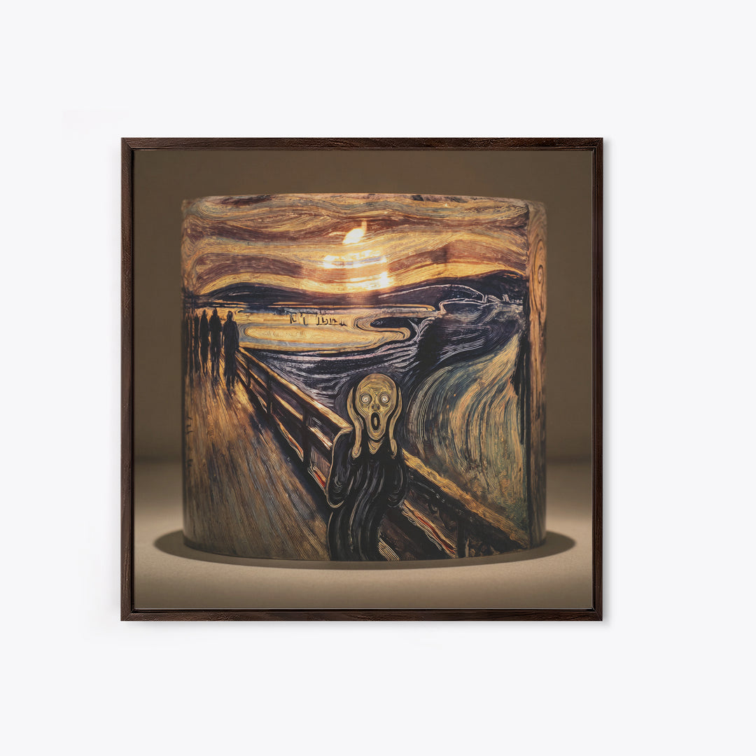 The Black Wax Candle, Expressionist Gothic Art, Square Wall Art, Dark Fantasy Wall Art, Framed Canvas Print, Halloween Wall Art