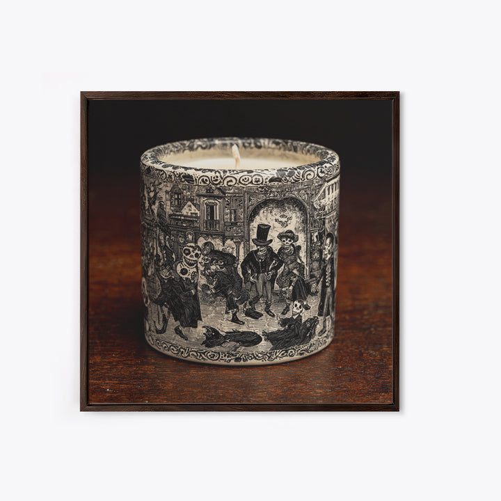 The Black Wax Candle, Macabre Folk Print Art, Square Wall Art, Gothic Horror Wall Art, Framed Canvas Print, Halloween Wall Art