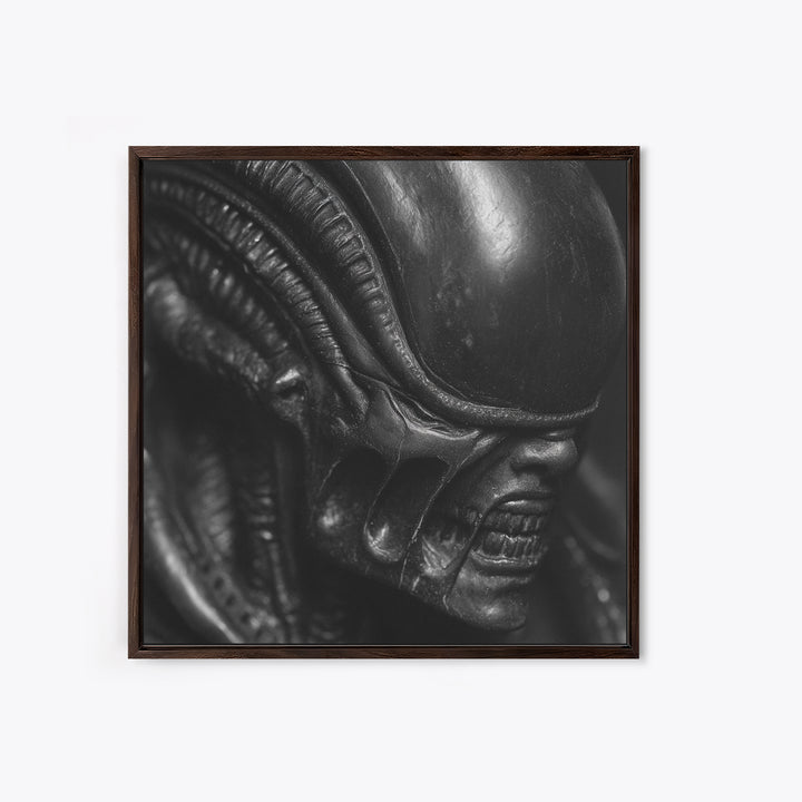 The Black Wax Candle, Biomechanical Horror Art, Square Wall Art, Macabre Wall Art, Canvas Print, Halloween Wall Art, Halloween Decor