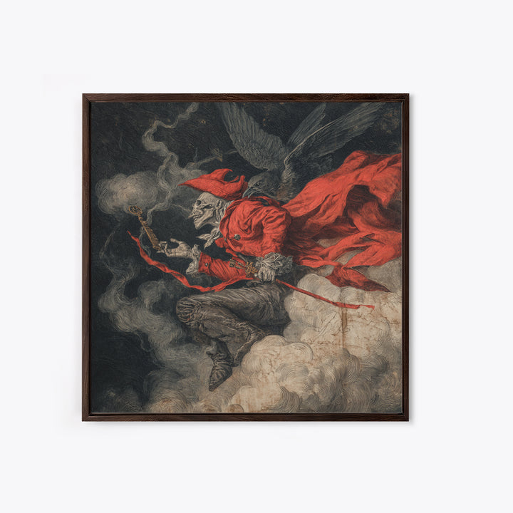 The Coffin Key, Gothic Nightmare Art, Square Wall Art, Dark Fantasy Wall Art, Framed Canvas Print, Halloween Wall Art
