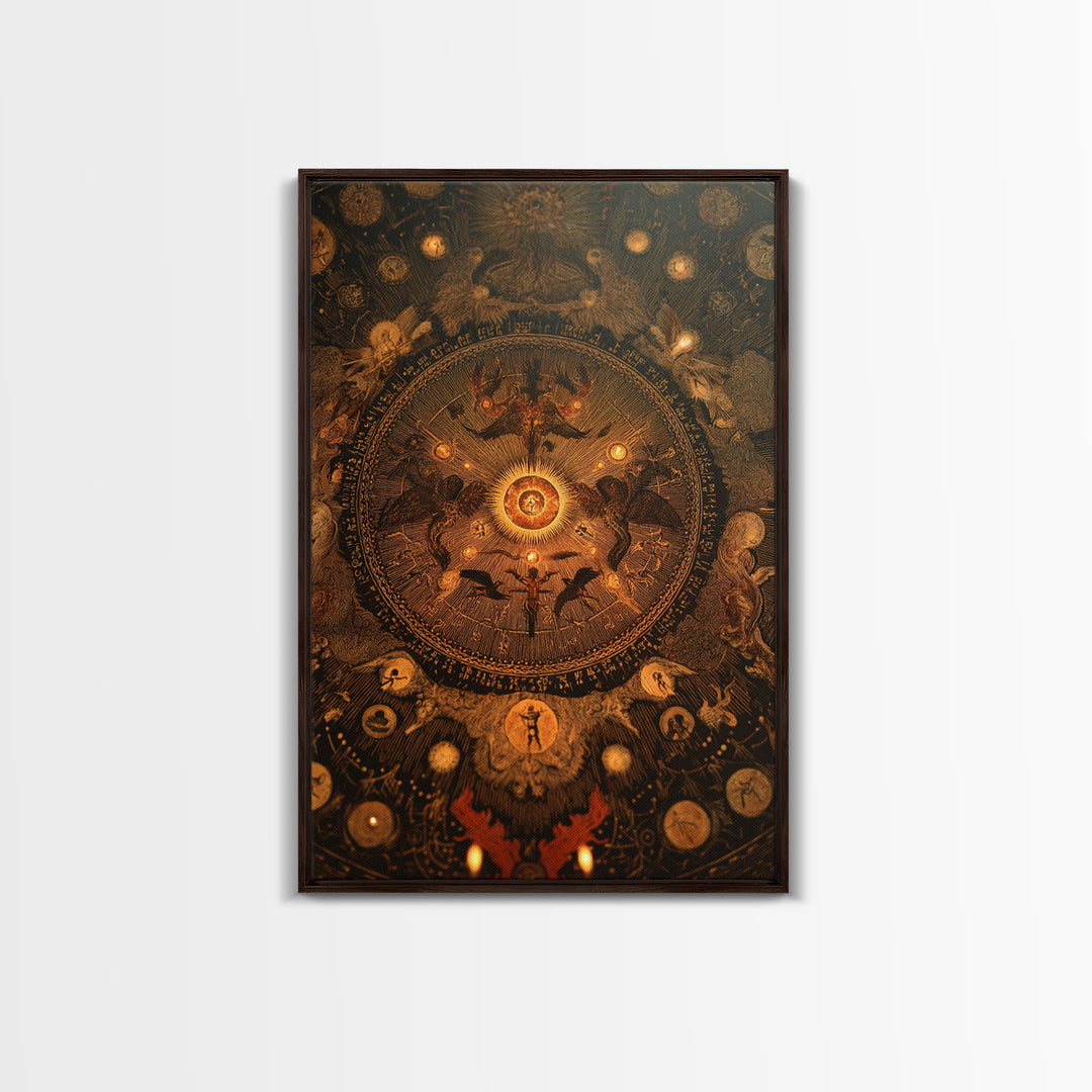 The Antique Spirit Board, Visionary Gothic Art, Vertical Wall Art, Gothic Horror Wall Art, Canvas Print, Halloween Wall Art