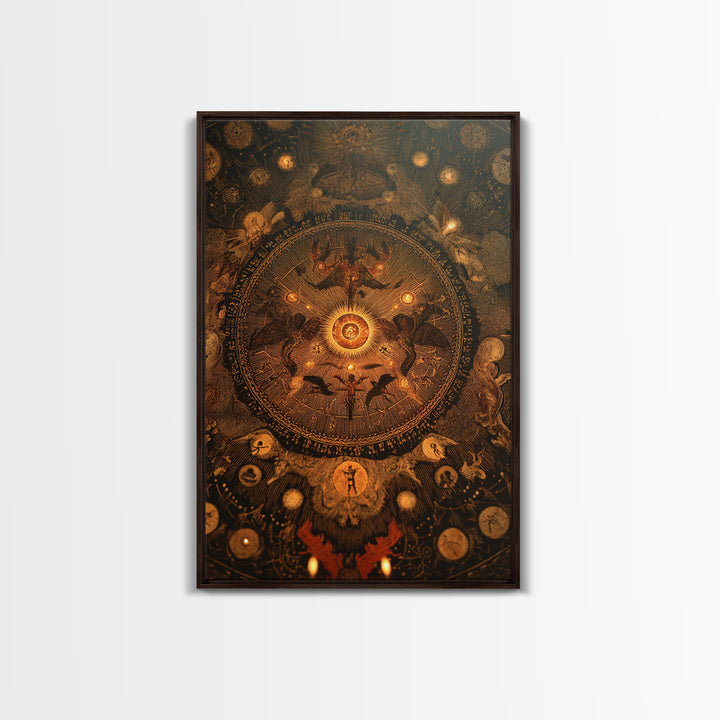 The Antique Spirit Board, Visionary Gothic Art, Vertical Wall Art, Gothic Horror Wall Art, Canvas Print, Halloween Wall Art