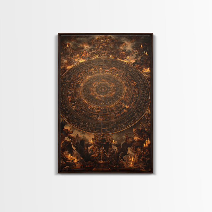 The Antique Spirit Board, Ornate Symbolist Art, Vertical Wall Art, Dark Halloween Decor, Framed Canvas Print, Halloween Wall Art