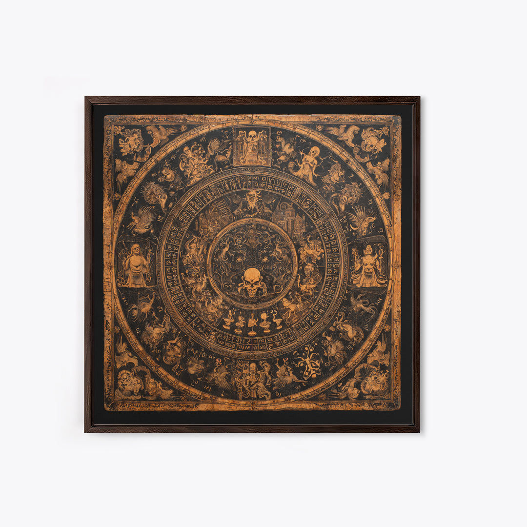 The Antique Spirit Board, Grotesque Carnival Art, Square Wall Art, Dark Halloween Decor, Canvas Print, Halloween Wall Art