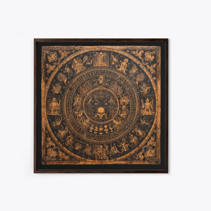 The Antique Spirit Board, Grotesque Carnival Art, Square Wall Art, Dark Halloween Decor, Canvas Print, Halloween Wall Art