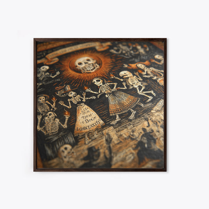 The Antique Spirit Board, Macabre Folk Print Art, Square Wall Art, Gothic Horror Wall Art, Canvas Print, Halloween Wall Art
