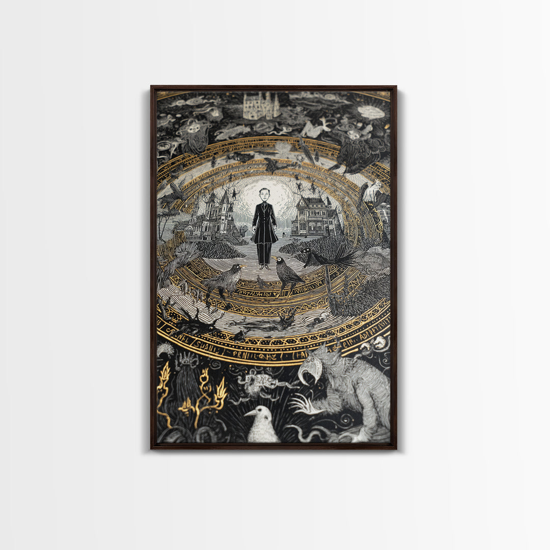 The Antique Spirit Board, Victorian Macabre Art, Vertical Wall Art, Gothic Horror Wall Art, Canvas Print, Halloween Wall Art