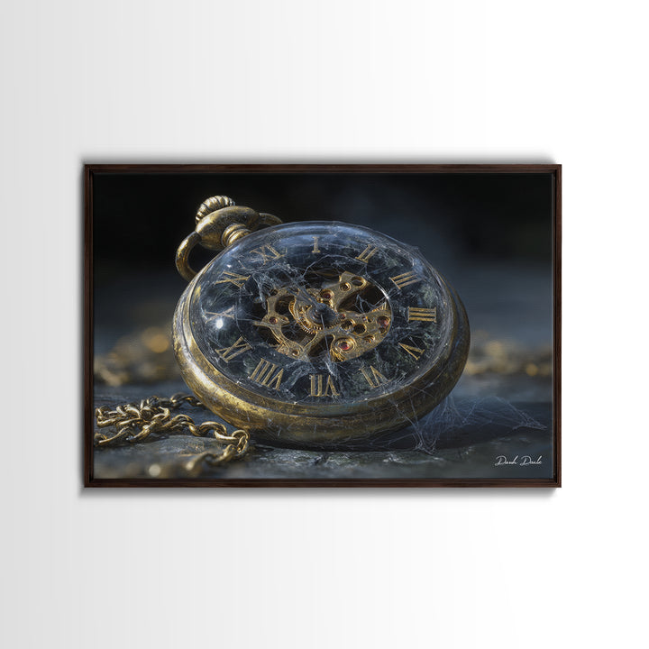 The Cursed Pocket Watch, Romantic Gothic Landscape, Landscape Wall Art, Dark Fantasy Wall Art, Canvas Print, Halloween Wall Art
