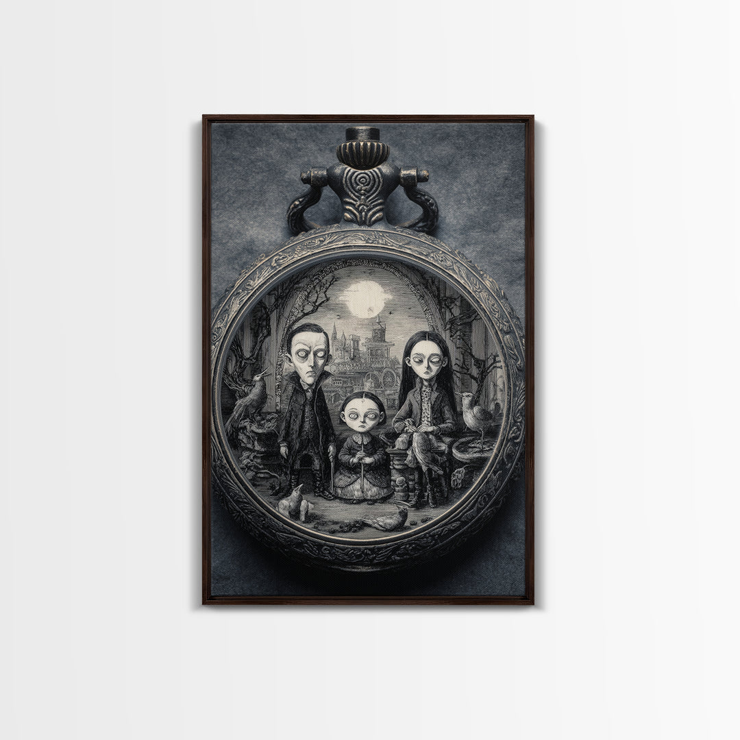 The Cursed Pocket Watch, Victorian Macabre Art, Vertical Wall Art, Gothic Horror Wall Art, Canvas Print, Halloween Wall Art