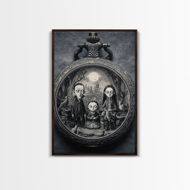 The Cursed Pocket Watch, Victorian Macabre Art, Vertical Wall Art, Gothic Horror Wall Art, Canvas Print, Halloween Wall Art