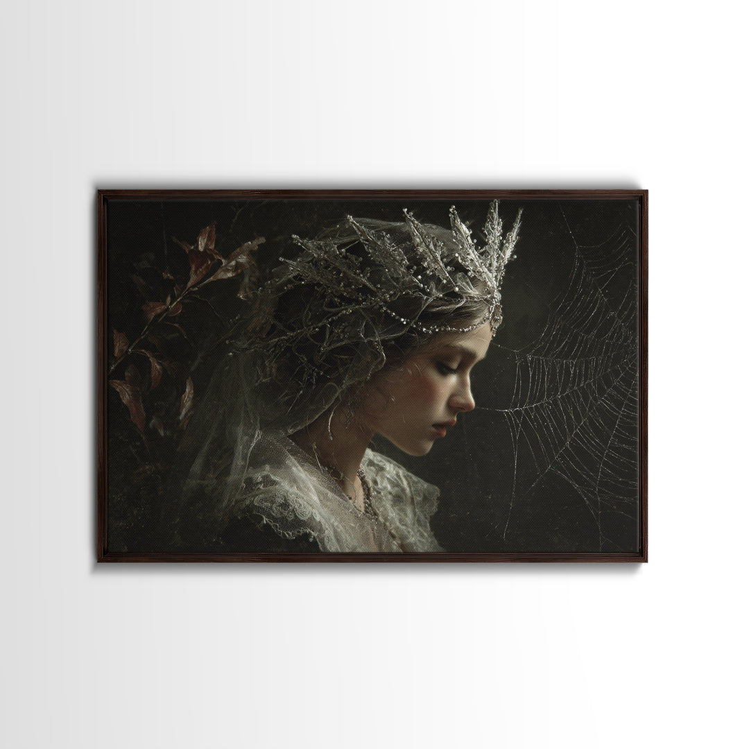 The Spiderweb Crown, Symbolist Gothic Landscape, Landscape Wall Art, Gothic Horror Wall Art, Canvas Print, Halloween Wall Art