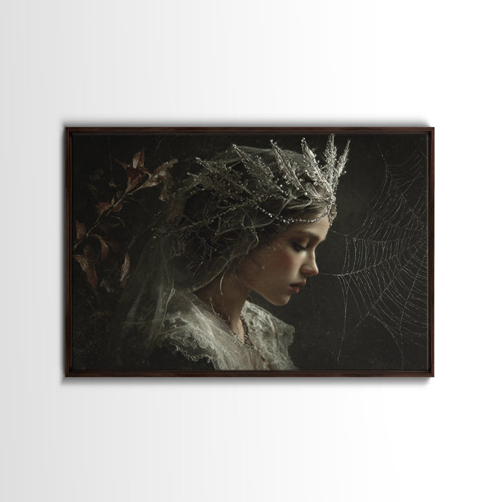 The Spiderweb Crown, Symbolist Gothic Landscape, Landscape Wall Art, Gothic Horror Wall Art, Canvas Print, Halloween Wall Art