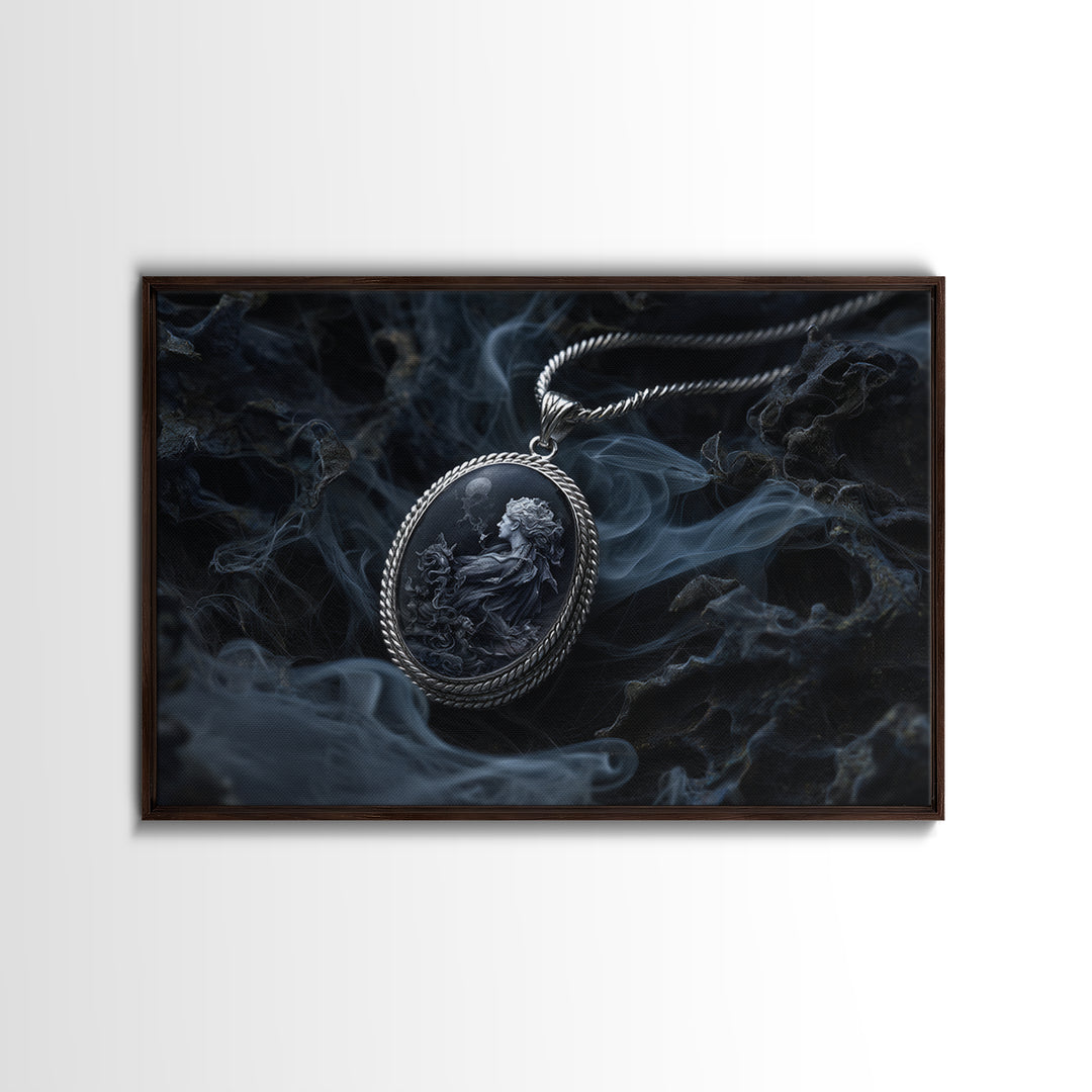 The Moonstone Amulet, Medieval Grotesque Art, Landscape Wall Art, Macabre Wall Art, Canvas Print, Halloween Wall Art, Horror Wall Art
