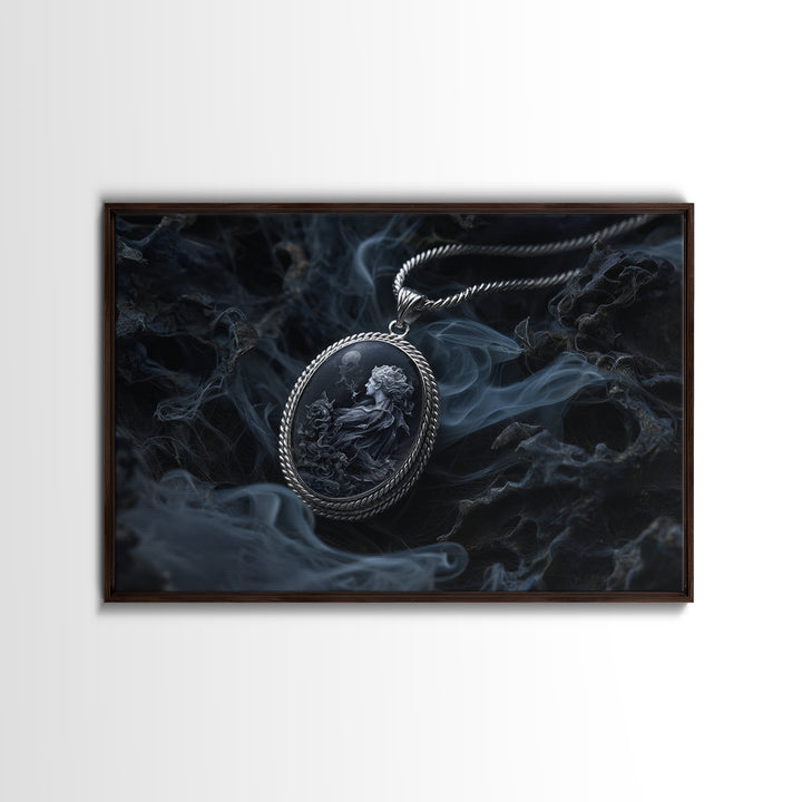 The Moonstone Amulet, Medieval Grotesque Art, Landscape Wall Art, Macabre Wall Art, Canvas Print, Halloween Wall Art, Horror Wall Art