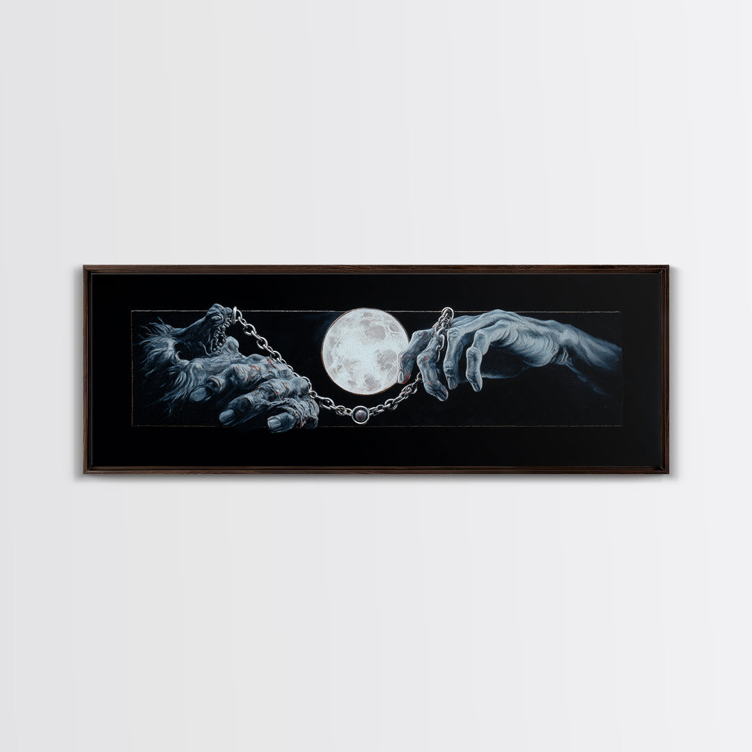 The Moonstone Amulet, Gothic Nightmare Art, Extra Wide Wall Art, Gothic Horror Wall Art, Framed Canvas Print, Halloween Wall Art