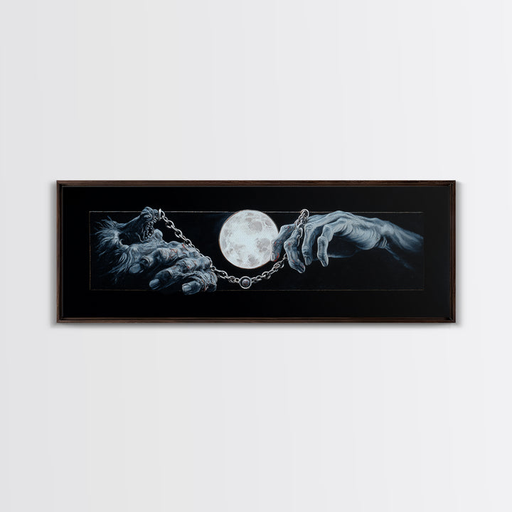 The Moonstone Amulet, Gothic Nightmare Art, Extra Wide Wall Art, Gothic Horror Wall Art, Framed Canvas Print, Halloween Wall Art