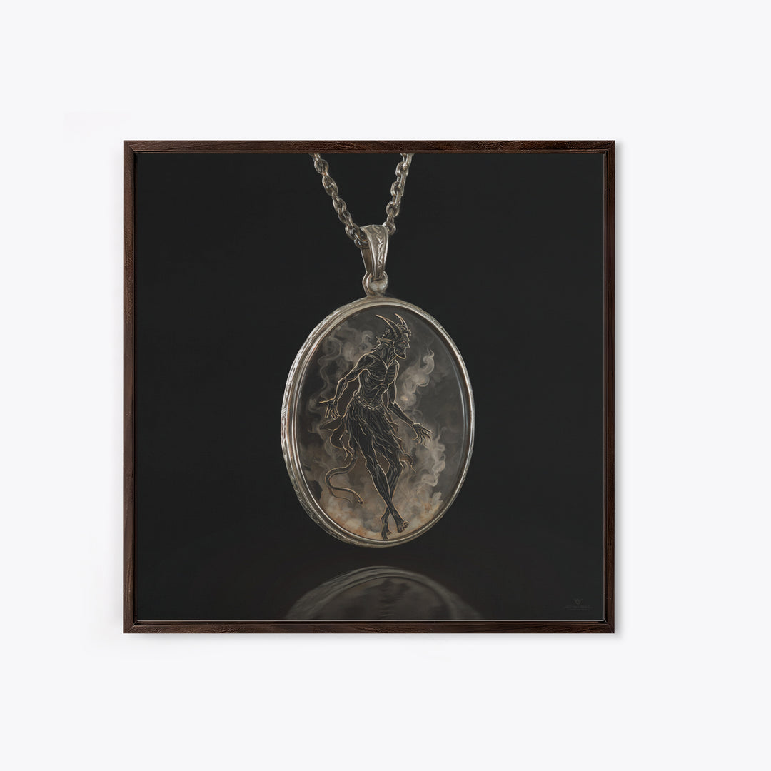 The Moonstone Amulet, Dark Symbolist Art, Square Wall Art, Dark Fantasy Wall Art, Canvas Print, Halloween Wall Art