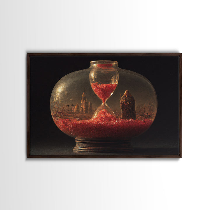 The Crimson Hourglass, Romantic Gothic Landscape, Landscape Wall Art, Dark Fantasy Wall Art, Canvas Print, Halloween Wall Art